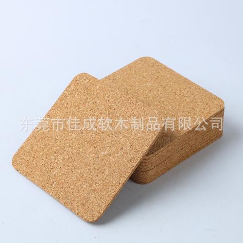 厂家热销边长100mm厚度2mm带胶方形圆形软木杯垫软木垫陶瓷软木垫
